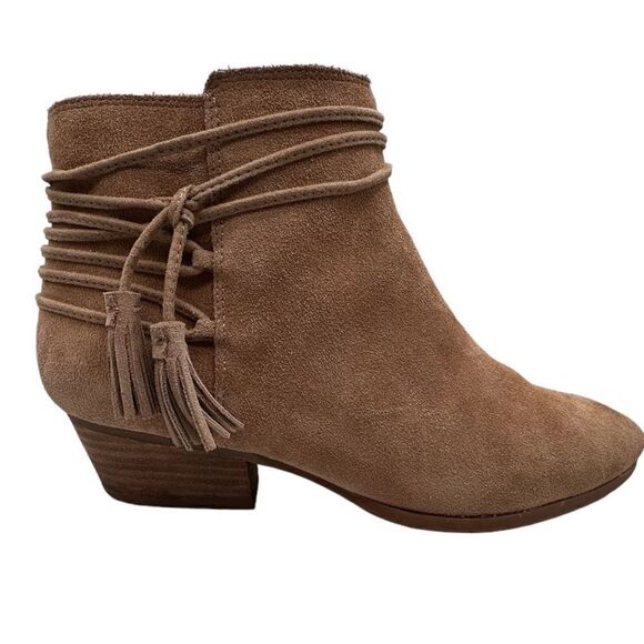 Vince camuto Carlina tan suede ankle boots tassels side zip women’s size 8.5m - Picture 7 of 13